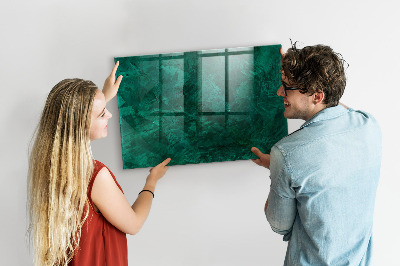 Memobord van glas met print inclusief neodymium magneten Groen bord voor notities en foto's