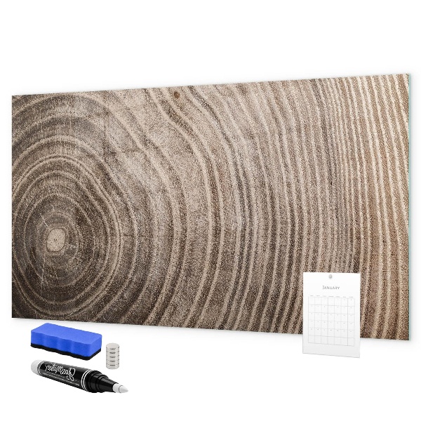 Decoratief glazen wandbord beschrijfbaar en magnetisch Memobord met magneten en foto's