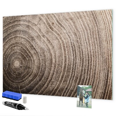 Decoratief glazen wandbord beschrijfbaar en magnetisch Memobord met magneten en foto's