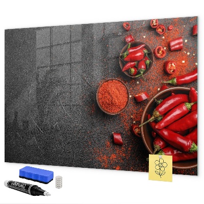 Memobord van glas met print inclusief neodymium magneten Gezellige herinneringen aan de keuken en de natuur