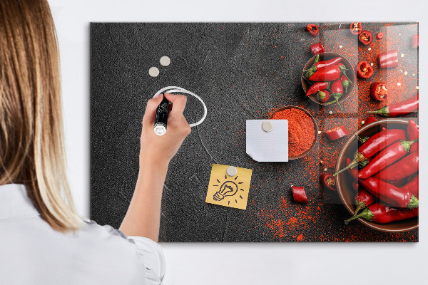 Memobord van glas met print inclusief neodymium magneten Gezellige herinneringen aan de keuken en de natuur