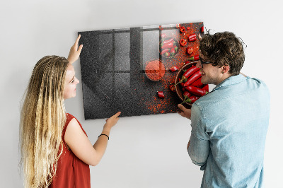 Memobord van glas met print inclusief neodymium magneten Gezellige herinneringen aan de keuken en de natuur
