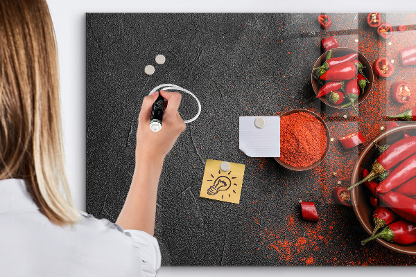 Memobord van glas met print inclusief neodymium magneten Gezellige herinneringen aan de keuken en de natuur