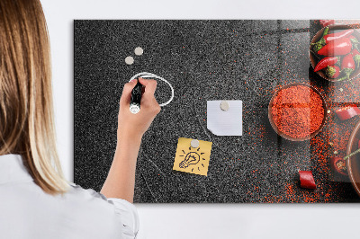 Memobord van glas met print inclusief neodymium magneten Gezellige herinneringen aan de keuken en de natuur