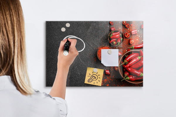 Memobord van glas met print inclusief neodymium magneten Gezellige herinneringen aan de keuken en de natuur