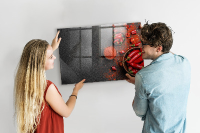 Memobord van glas met print inclusief neodymium magneten Gezellige herinneringen aan de keuken en de natuur
