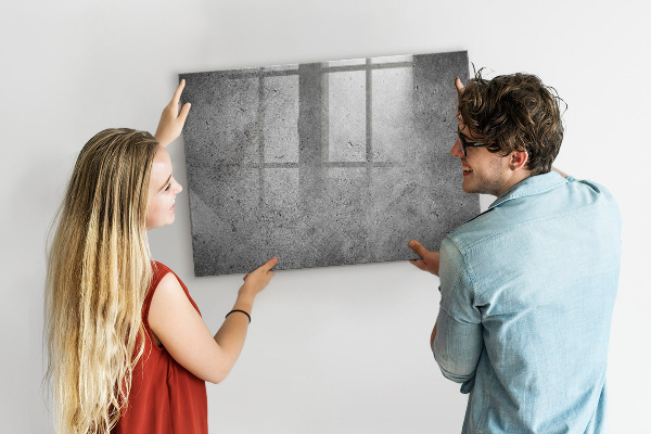 Decoratief glazen wandbord beschrijfbaar en magnetisch Memobord met magneten en foto's