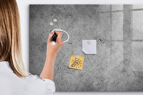 Decoratief glazen wandbord beschrijfbaar en magnetisch Memobord met magneten en foto's