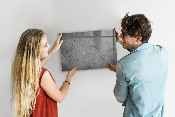 Decoratief glazen wandbord beschrijfbaar en magnetisch Memobord met magneten en foto's