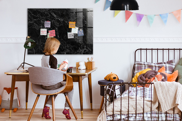 Memobord van glas met print inclusief neodymium magneten Modern prikbord voor notities en foto's