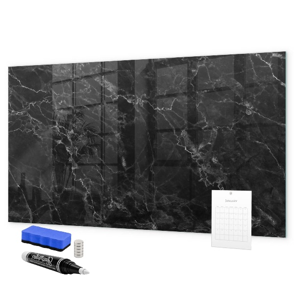 Memobord van glas met print inclusief neodymium magneten Modern prikbord voor notities en foto's