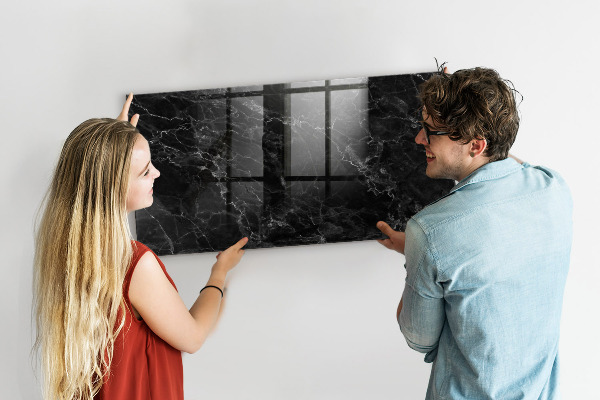 Memobord van glas met print inclusief neodymium magneten Modern prikbord voor notities en foto's