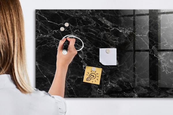 Memobord van glas met print inclusief neodymium magneten Modern prikbord voor notities en foto's