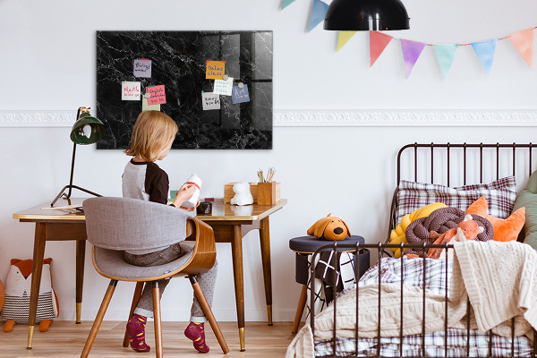 Memobord van glas met print inclusief neodymium magneten Modern prikbord voor notities en foto's