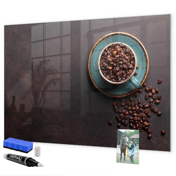 Memobord van glas met print inclusief neodymium magneten Magnetisch bord voor foto's en notities