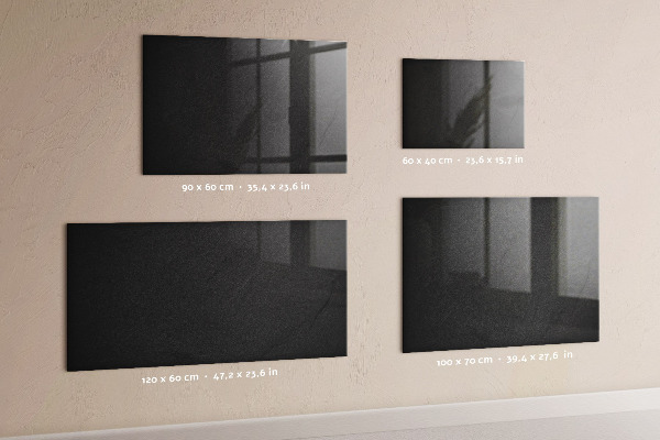 Decoratief glazen wandbord beschrijfbaar en magnetisch Notitie- en fotobord