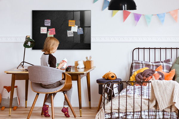 Decoratief glazen wandbord beschrijfbaar en magnetisch Notitie- en fotobord