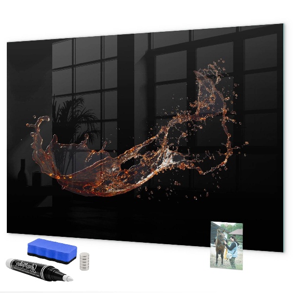 Decoratief glazen wandbord beschrijfbaar en magnetisch Creatief fotopresentatiebord