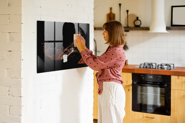 Decoratief glazen wandbord beschrijfbaar en magnetisch Creatief fotopresentatiebord