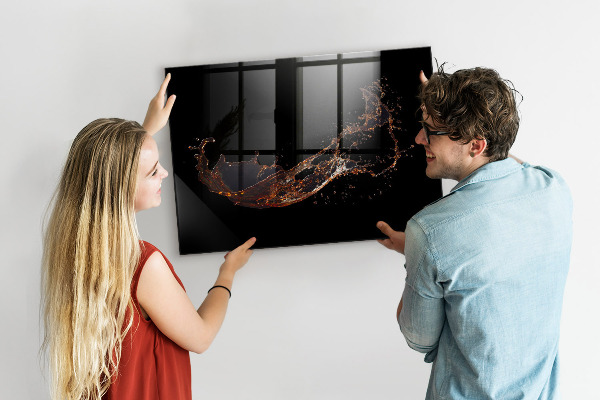 Decoratief glazen wandbord beschrijfbaar en magnetisch Creatief fotopresentatiebord