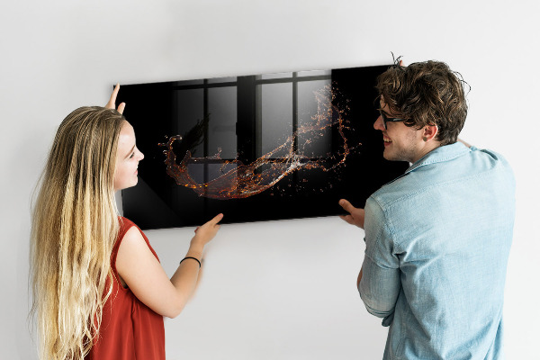 Decoratief glazen wandbord beschrijfbaar en magnetisch Creatief fotopresentatiebord