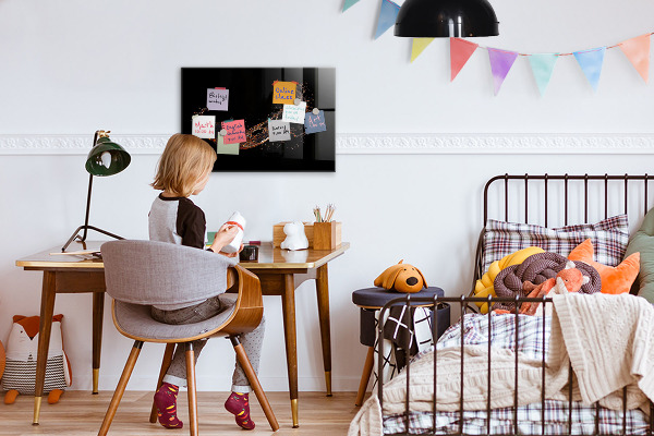 Decoratief glazen wandbord beschrijfbaar en magnetisch Creatief fotopresentatiebord