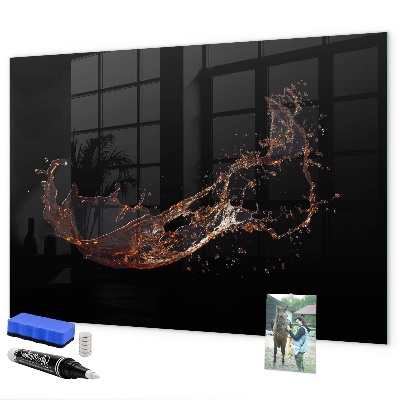 Decoratief glazen wandbord beschrijfbaar en magnetisch Creatief fotopresentatiebord