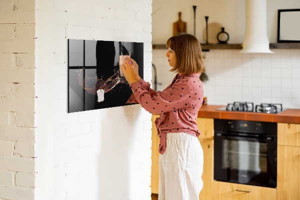Decoratief glazen wandbord beschrijfbaar en magnetisch Creatief fotopresentatiebord