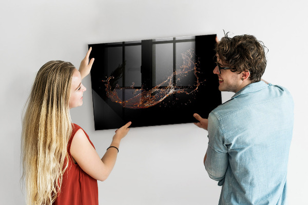 Decoratief glazen wandbord beschrijfbaar en magnetisch Creatief fotopresentatiebord