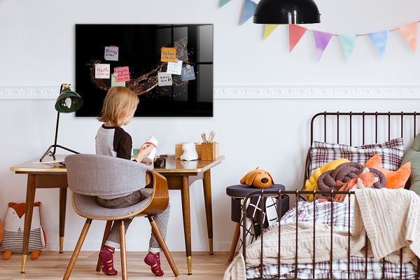Decoratief glazen wandbord beschrijfbaar en magnetisch Creatief fotopresentatiebord