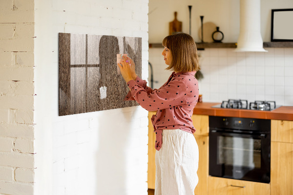 Decoratief glazen wandbord beschrijfbaar en magnetisch Notitie- en fotobord