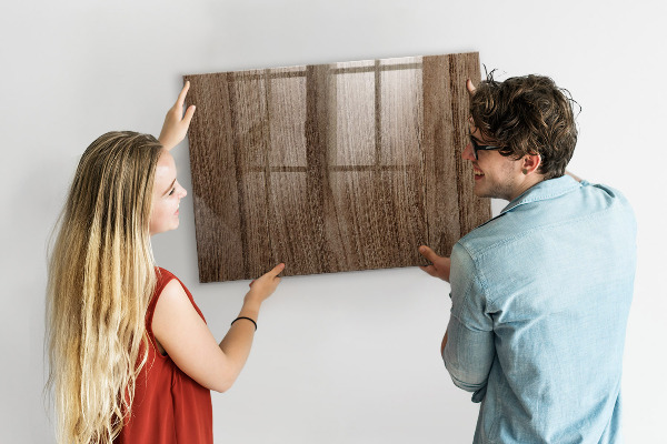 Decoratief glazen wandbord beschrijfbaar en magnetisch Notitie- en fotobord