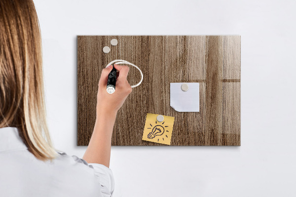 Decoratief glazen wandbord beschrijfbaar en magnetisch Notitie- en fotobord