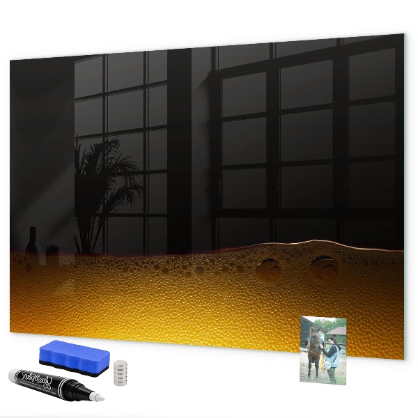 Memobord van glas met print inclusief neodymium magneten Magnetisch bord voor notities en foto's