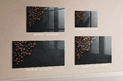 Decoratief glazen wandbord beschrijfbaar en magnetisch Koffie en herinneringen op één plek.