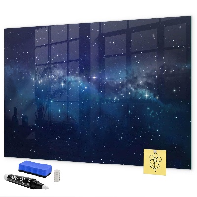 Decoratief glazen wandbord beschrijfbaar en magnetisch Magnetisch bord voor foto's en notities