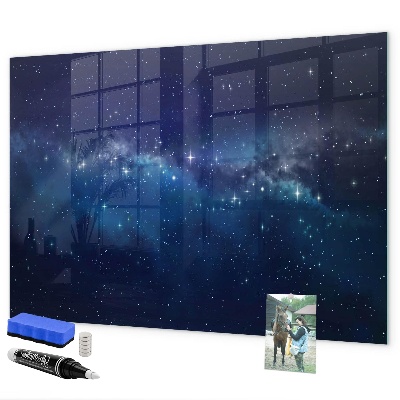 Decoratief glazen wandbord beschrijfbaar en magnetisch Magnetisch bord voor foto's en notities