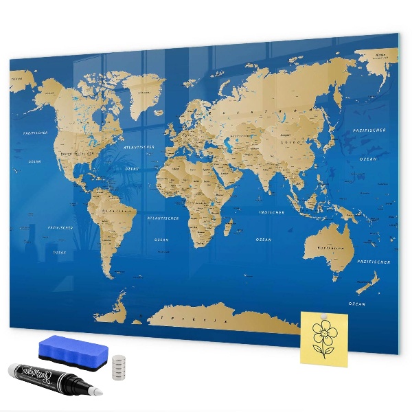 Wereldkaart met plaatsen om te markeren