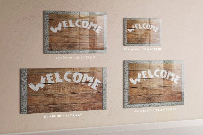 Decoratief glazen wandbord beschrijfbaar en magnetisch Welkomstbord met ruimte voor foto's