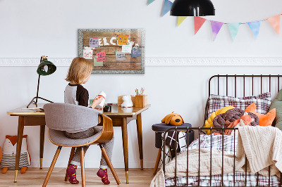 Decoratief glazen wandbord beschrijfbaar en magnetisch Welkomstbord met ruimte voor foto's