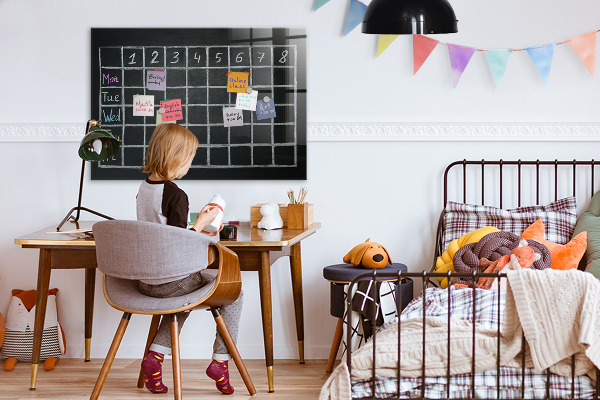 Memobord van glas met print inclusief neodymium magneten Planning- en notitiebord