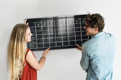 Memobord van glas met print inclusief neodymium magneten Planning- en notitiebord