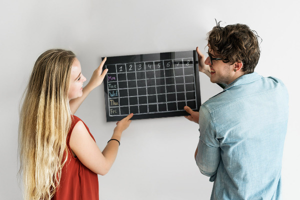 Memobord van glas met print inclusief neodymium magneten Planning- en notitiebord
