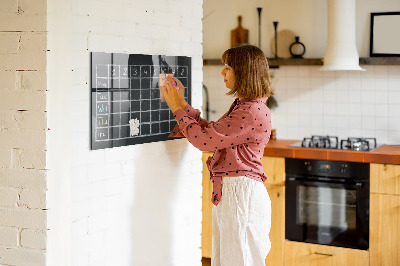 Memobord van glas met print inclusief neodymium magneten Planning- en notitiebord
