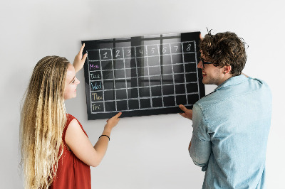 Memobord van glas met print inclusief neodymium magneten Planning- en notitiebord