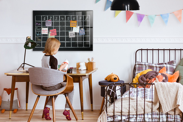 Memobord van glas met print inclusief neodymium magneten Planning- en notitiebord