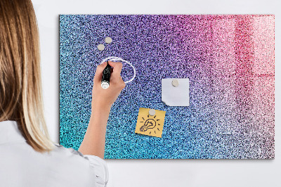 Decoratief glazen wandbord beschrijfbaar en magnetisch Een kleurrijk prikbord voor notities en foto's