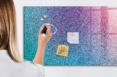 Decoratief glazen wandbord beschrijfbaar en magnetisch Een kleurrijk prikbord voor notities en foto's
