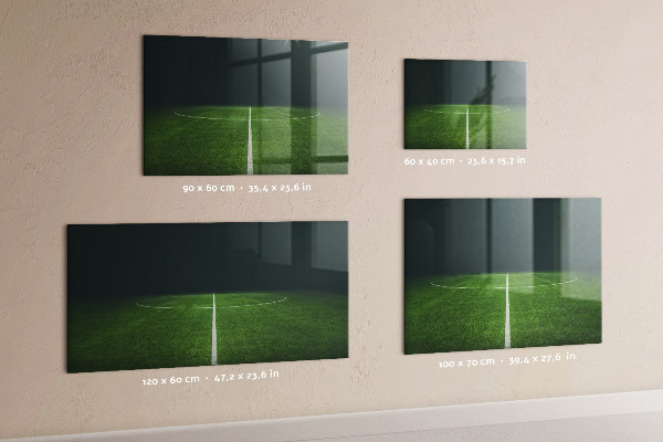Memobord van glas met print inclusief neodymium magneten Een notitiebord op een groene achtergrond.
