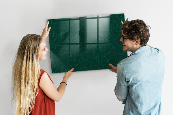 Decoratief glazen wandbord beschrijfbaar en magnetisch Notitie- en fotobord
